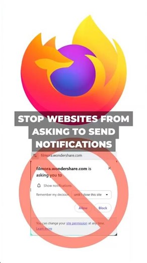 How to stop websites from asking to send notifications in Firefox
