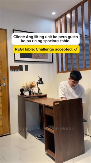 260K views · 598 reactions | Think your space is too small for a full table?  Think again. REGI Space-Saving Table has got you.   Feel free to message us for orders and inquiries #RegiSpaceSavingTable #PrecisionHome #SpaceSavingTable #Furniture #FurnitureMaker #CustomFurniture #FoldableTable #WfhTable | Precision Home | Facebook