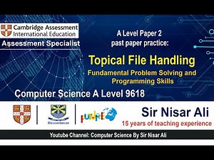 File Handling Past Paper Questions practice CS 9618 P2 A Level