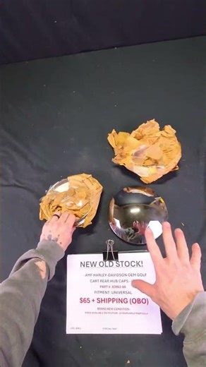 AMF Harley-Davidson Golf Cart Rear Hub Caps Pair | 83962-66 | NOS | STOCK# 1047