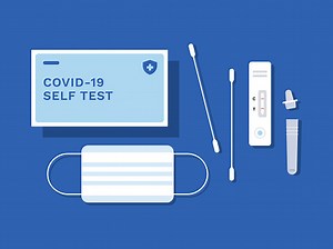 Illustration des Covid-19 Antigen-Schnelltest-Kits