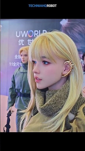 Blonde Humanoid Robot at Robotics Expo | Ultra-Realistic Female Android Demo china AI girlfriend