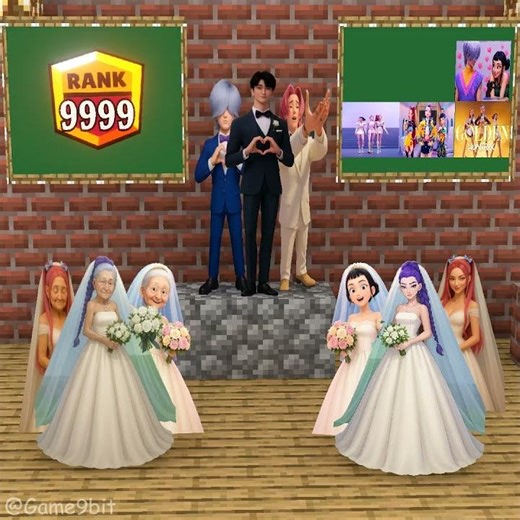 2 versions of Team Bride Rumi in the challenge of singing continuously to reach rank 9999!