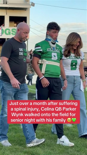 The whole community is behind you, Parker 💚❤ (via JoeyDeBeradino/X) #SeniorNight #HighSchoolFootball #football #inspirational #wholesome