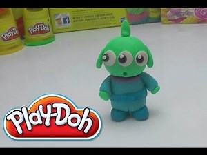 Funny Green Monsters Alien How to make with PLAY DOH at HOME DIY