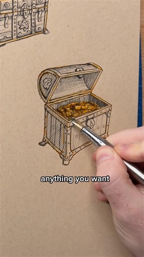 Discovering a treasure chest.