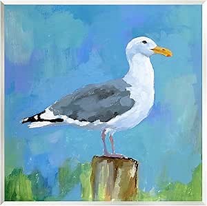 Stupell Industries Seagull Perched Painting Wall Plaque Art Design by Victoria Barnes