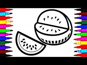 How To Draw and Color Fruits l Kids Drawing Watermelon coloring Pages Videos For Kids