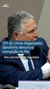 CPI do Crime Organizado: Garotinho denuncia corrupção no Rio - #Shorts