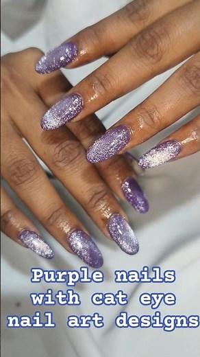 Purple nails with cat eye nail art designs #nails #trending #nailart #art #nailtech #pinknails #pink
