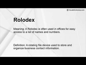 Rolodex Meaning