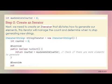 Creating a Stream with a Custom generate() Method in Java