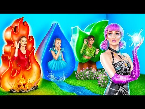 Extreme Hide and Seek in Boxes Challenge! Four Elements in Real Life