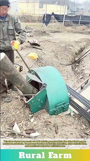 Satisfying Wood Chipping Process: Waste Wood Transformed into Mushroom Substrate FAST