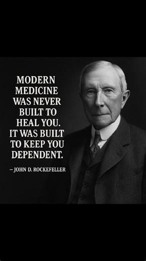 Most people have no idea about this… The man who built our modern healthcare system wasn’t even a doctor. He knew nothing about medicine. It was John D. Rockefeller. An oil magnate. A businessman. A shark. When he started with oil refining, he was left with all these petroleum by-products that nobody knew what to do with. But he did. Why throw them away when you can sell them? Instead of discarding them, he turned them into synthetic drugs. 💊 Then he used his money to buy and take over the medi