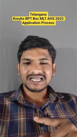 knruhs BPT Bsc MLT AHS 2025 application