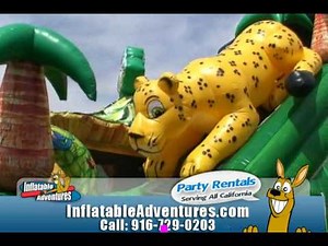 Jungle Paradise Triple Lane Inflatable Slide