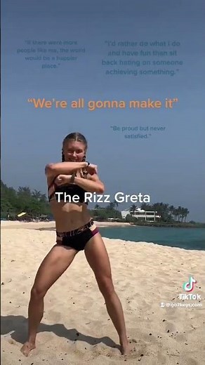 The real Greta Thunberg at the beach and dancing happy