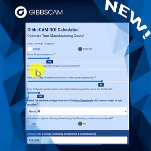 Curious how much a professional CAM system like GibbsCAM could improve your profitability? The GC QuickROI Calculator provides a first, personalized snapshot. Did we spark your interest? Try the tool with your numbers now: https://www.gibbscam.com/en/roi-calculator #CNC #Manufacturing #CAM #ROI #DigitalTransformation | GibbsCAM | Facebook