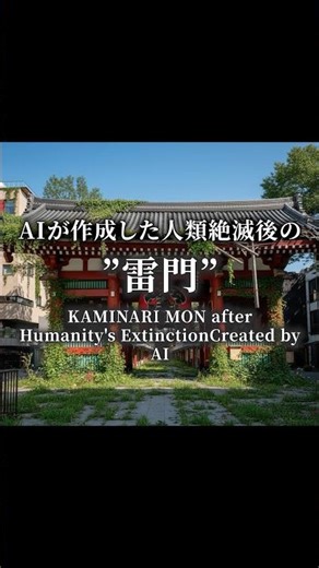 廃墟の雷門｜AIが描く“人類消滅後の現実”｜Tokyo Tower After Humanity #shorts #廃墟 #AI映像