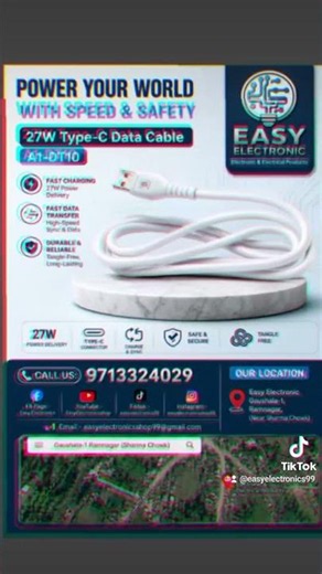 ⚡ 27W Type-C Data Cable A1-DT10 – Fast Charging, Fast Data Transfer, Long-Lasting Performance! 🔥