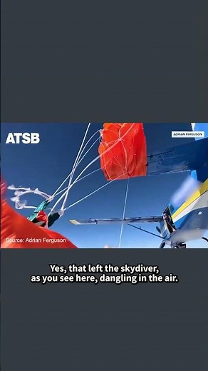 Australian skydiver dangles in air after parachute mishap