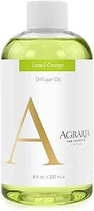 AGRARIA Reed Diffuser Refill, Scented Oil Home Fragrance, Reed Oil Diffuser Gift Set for All Occasions, Lime & Orange
