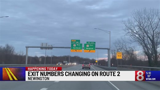 Exit numbers changing on Route 2 and Route 11 in Connecticut
