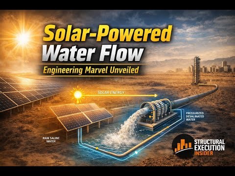 Solar-Powered Water Flow – Engineering Marvel Unveiled #SolarDesalination#RenewableEnergy