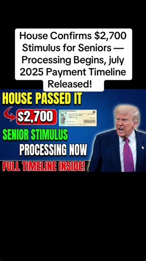 House Confirms $2,700 Stimulus Payment for Seniors
