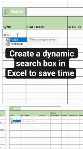 Stop scrolling and build this custom Excel search tool #exceltips #productivitytool #searchbox