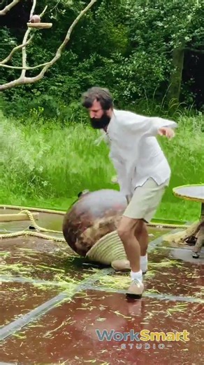 Giant Spinning Top Game : How Players Prepare a Massive Traditional Gasing