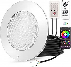 Pool Lights for Inground Pool, 54W 10 Inch Large LED Multicolor Inground Pools LED Light with 100 Foot Cord for Wet Niche, APP & Remote Control