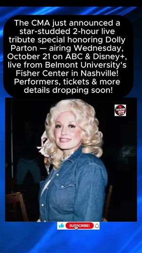 CMA Announces Live "I Will Always Love You" Dolly Parton Tribute Special on ABC — October 21!