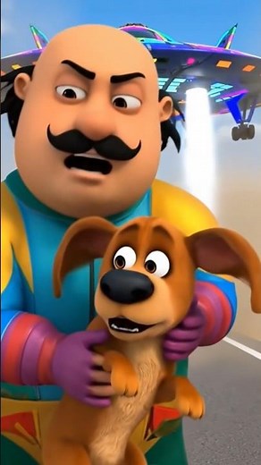 🛸 UFO 👽Alien Motu Abducts Dogesh - Motu Cartoon and Dog #ufoキャッチャー #alien #motupatlu #cartoon #funny