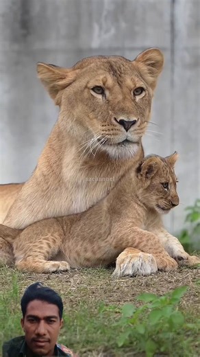 Baby Cub Playing with His Lion Mother 🦁👶💞 | Adorable Lion Moments #Shorts