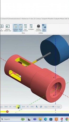 7-Mastercam 4-Axis 2D Contour Toolpath #Flowline Toolpath#4Axis Drill Toolpath#Pocket Mill