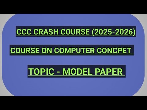 ALL ONE DAY EXAM | CCC CRASH COURSE | COURSE ON COMPUTER CONCPET | Previously Important question ||