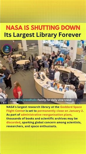 NASA Shuts Down Its Largest Library 😳#NASA#BreakingNews #viral