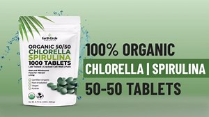 Premium Organic Chlorella / Spirulina Tablets 1000 Count (50/50) | Vegan, Kosher Green Algae Superfood | Cracked Cell Wall for Maximum Absorption | High in Protein, Iron, Chlorophyll - Pack of 1