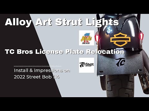 Alloy Art strut lights & Tc Bros license plate relocation Street Bob 114