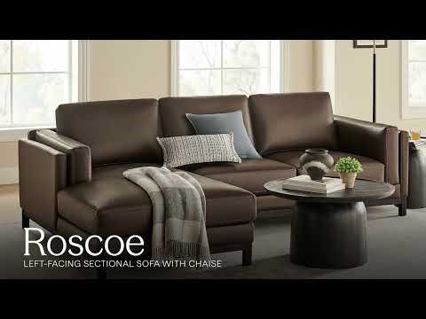 Roscoe Left-Facing Vegan Leather Sectional Sofa with Chaise