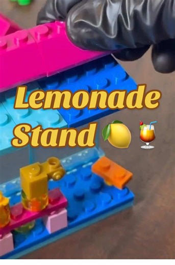 Building Lemonade Stand 🍋🍸 using lego bricks #legomoc #lemonadestand #lego #legoasmr