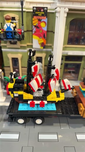 LEGO trucking: hauling pirate ships to the history museum with Clint and Fireball. Forklift problems