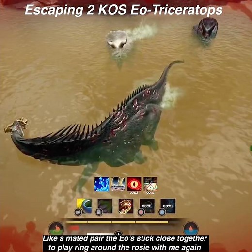 Path Of Titans- Escaping 2 Eo-Triceratops Herbivore Killers Pt. 3 #pathoftitans #vs #1vs2 #escape