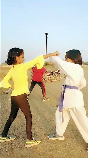 Girls karate self defence practice।