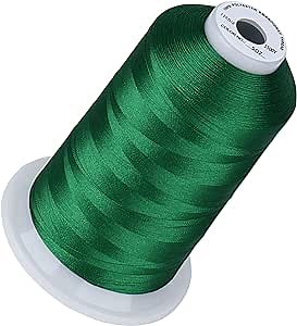 Simthread 5500Yds Embroidery Thread, 5000M High-Yardage 40WT 100% Polyester Thread – 170+ Vivid Colors, High-Speed Rated – Compatible with Brother, Singer, Janome & More - Emerald Green 507