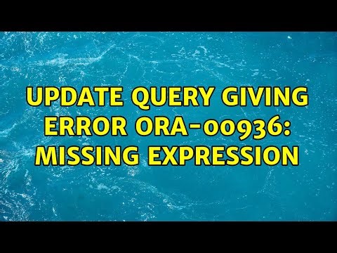 Update query giving error ORA-00936: missing expression