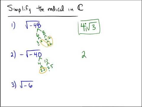 Square roots of negative numbers