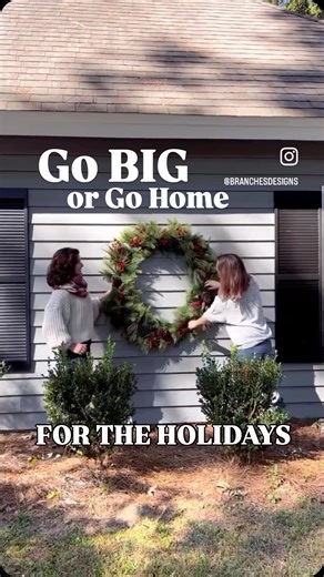 Subtle holiday decorations? Never heard of it.  Make decking the halls a breeze with this oversized wreath perfect for large spaces! (And yes, you KNOW we can add on an equally large bow. ) The best part? It folds up for easy storage and opens right back up for future holiday seasons. Contact us to order before it sells out! • BRANCHES | Hilton Head Island SC • www.branchesdesigns.com | Branches Hilton Head SC | Facebook